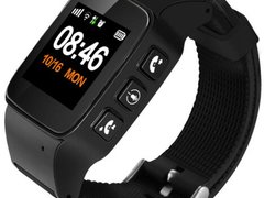 Ceas GPS Copii si Seniori iUni U100 Plus, Telefon incorporat, Pedometru, Wi-Fi, Notificari, Black